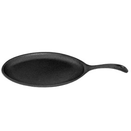 TrueCraftware- 7" x 9-1/4" x 1-1/2" Cast Iron Skillet with Handle- Stackable Grill Skillet Sizzle Platter Fajita Pan Perfect for Meats Steak Fish Vegetables Home Kitchen Restaurant