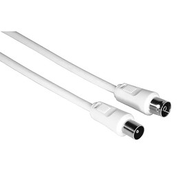 Hama TV Aerial Cable Coaxial 3 m – High-Quality Double Shielded 75 dB – TV Connection Set Top Box Wall Socket White