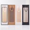 36CM Long Clear Window Wine Paper Bag LMCF-0134 Kraft 6ea