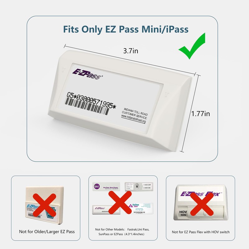 Aprapustec EZPass Holder for Windshield - Super Strong Suction Cups