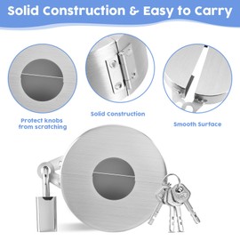 simarro Door Knob Lock Out Device, Door Handle Lock Cover with Padlock and Keys, Prevents Turning of Door Knob and Entering Keyholes for Covering Door Handles Faucets Valves(Silver)
