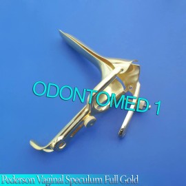 ODONTOMED2011 Pederson Vaginal Speculum Full Gold Medium OB/Gynecology Instruments