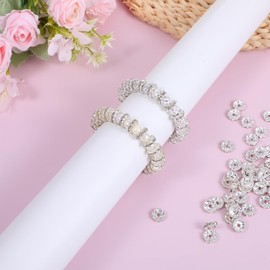 100 Pcs Rhinestone Beads, 12mm Bulk Beadable Spacer Beads, Diamond Crystal Bead for Beadable Pens DIY Pen, Bracelet, Jewelry Making, Craft Supplies