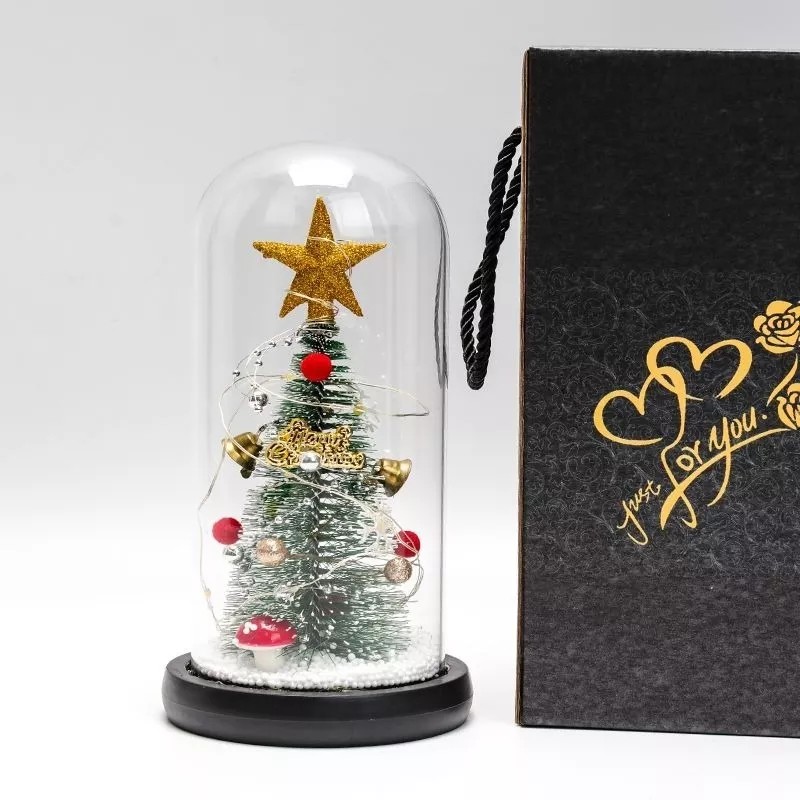 BOSSCO Flor Rosa Eterna Boda Amor Navidad Luz Led Ideal