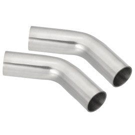 PATIKIL 45 Degree Elbow 1 1/8 Inch OD Plumbing Exhaust Pipe Elbow Intercooler Pipe Mandrel Elbow Connector Pipe for Brewery Equipment HVAC Stair Railing Pack of 2