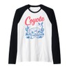 Retro Desert Coyote Graphic Tee Vintage Western Aesthetic Raglan Baseball