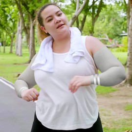 YLOLUL 6 Pairs Plus Size UV Sun Protection Cooling Arm Sleeves Cooling Oversized Compression Arm Sleeves for Outdoors Sports (Black Dark Gray)