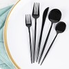 Novelty Modern Flatware, Cutlery, Teaspoons/Dessert Spoon Luxury Black 32 Count