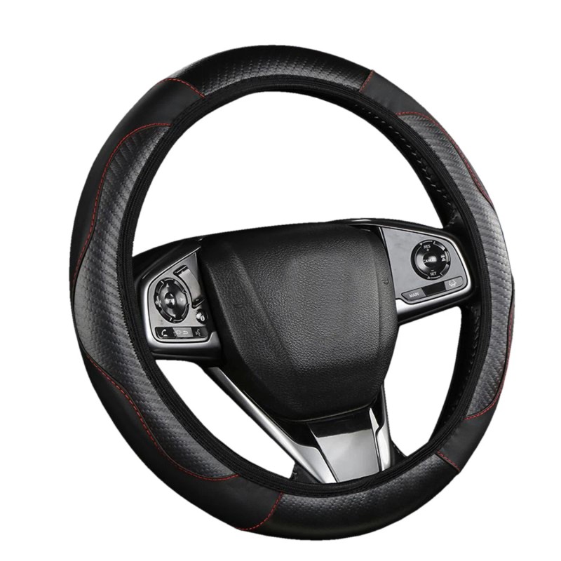 DONWELL Chevy Steering Wheel Cover- Carbon Fiber Leather Anti-Slip Grip