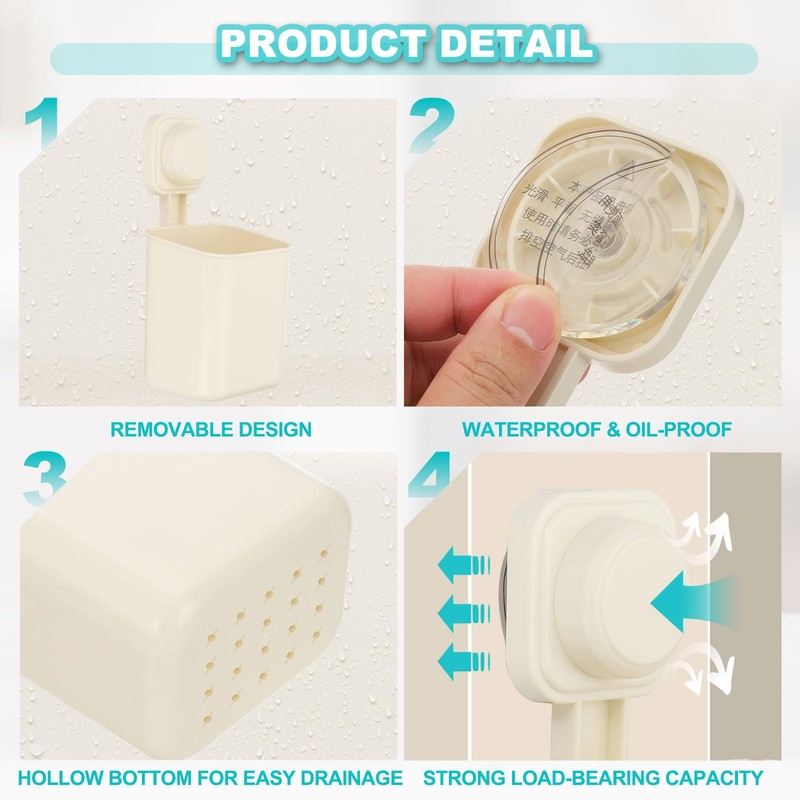 uxcell 1Pcs Suction Toothbrush Holder, 4" x 8" Wall Mounted