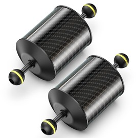 Sea frogs D80 mm Underwater Floating Arm 7 Inch 178 mm Carbon Floating Double Ball Arm Diving Buoyancy System for Diving Tray Video Light Strobe (Pack of 2)