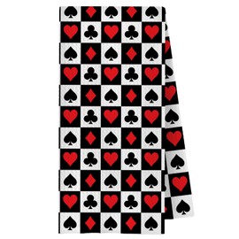 ChenCraty Funny Poker Gifts Kitchen Hands Towels,Poker Party Decorations,Poker Gifts for Men,Funny Playing Card Hand Towels Decor for Bathroom, 16x24 Inches