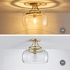 WUZUPS Chandelier Rustic Farmhouse Industrial Round Semi-flushmount Ceiling LED Light