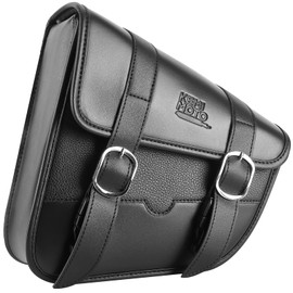 KEMIMOTO - Bolsa basculante para motocicleta, lado izquierdo, solo con brazo oscilante con piel sintético para modelos Softail Dyna Low Rider Fat Bob