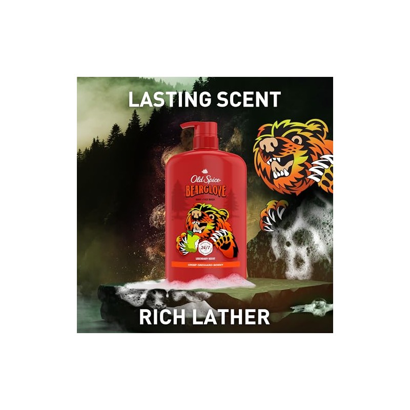 Old Spice Wild Bearglove Scent Body Wash for Men, 30.0