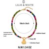 LILIE&WHITE Gold-Plated Heart Gemstone Necklace for Women – Adjustable Beaded