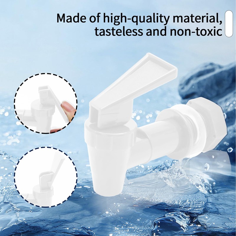 Hordion Plastic Spigot Replacement Cooler Faucet, 2 Sets Water Jug