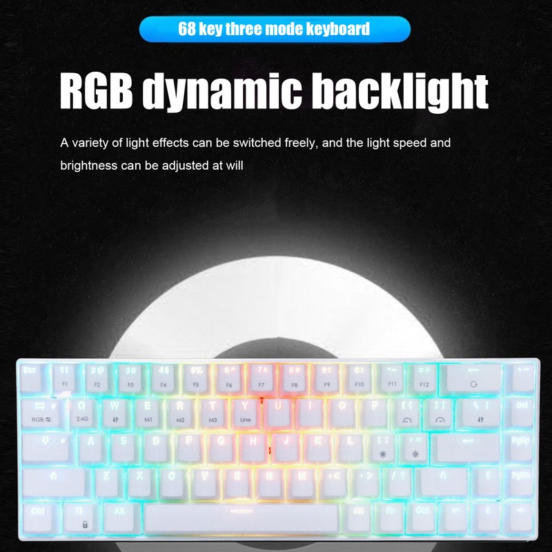Mechanical Keyboard 68keys 3 Mode Wireless 2.4G Type C Wired