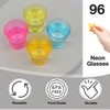 Navoys 96 Plastic Neon Shot Glasses - 30ml, Reusable, Disposable,