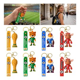 8pc 2026 Llaveros De La Mascota De Fútbol De La Copa Mundial