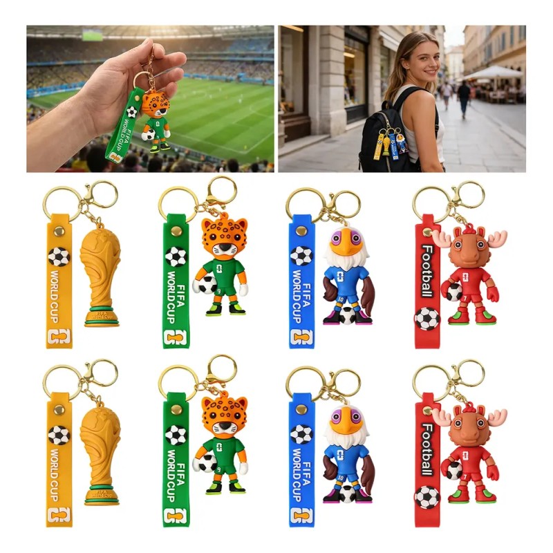 8pc 2026 Llaveros De La Mascota De Fútbol De La
