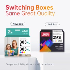 Lemero 303XL Printer Cartridges Multipack Compatible with HP 303 Printer Cartridges Multipack for HP Envy Photo 7120 7130 7132 7820 7830 7832 6220 6230 6232 Black and Colour