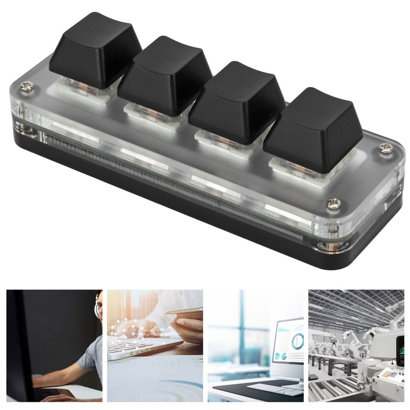 Mini 4 Key Gaming Keyboard Mechanical Keypad Type C to