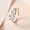 TJC Moissanite Three Stone Ring for Women in 18K Rose