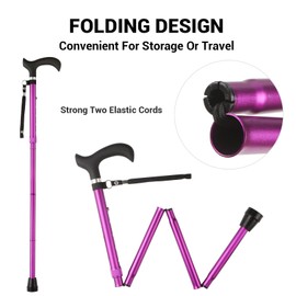 CLOKTA Walking Cane - Collapsible, Adjustable, Walking Canes for Men & Women, Walking Stick with Comfort Grip Handle for Seniors & Adults (Purple)
