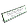 Plant Print Border with Black Text Desk Plaque Name and