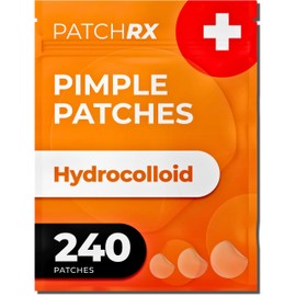 PatchRx Pimple Patches for Face (240 Patches), Hydrocolloid Acne Patches, Pimple Patch Pimple Stickers, Hydrocolloid Patch Acne Dots Acne Pimple Patches For Face, Zit Patches, Acne Spot