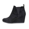 Dunes Women's Zoey Wedge Bootie +Wide Width Available, Black, 7.5
