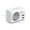 JSVER USB Steckdose 4000W mit 2 USB Anschluss,Steckdosenadapter USB Adapter