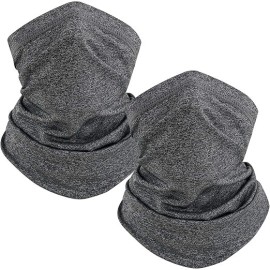 TICONN 2 Pack Quick Dry Neck Gaiter Face Cover Scarf, Breathable Sun & Wind-proof - GREY