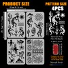 FINGERINSPIRE 4PCS Cocopelli Patterns Stencils with 1Pc Plastic Brush 21x29.7cm