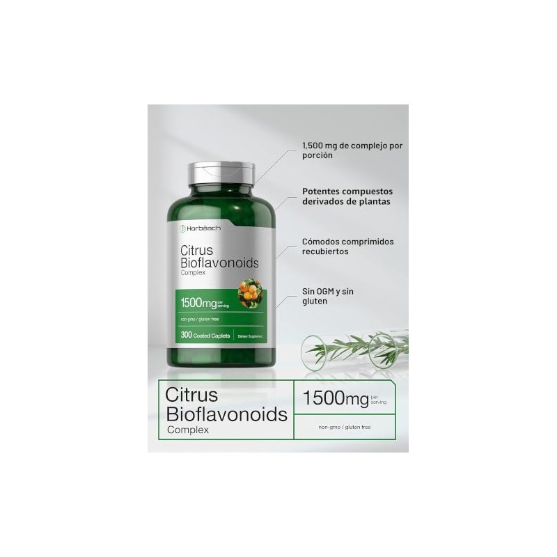 HORBÄACH - Bioflavonoides Cítricos 1500 mg, 300 Cápsulas – Complemento