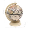 FAMIROSA Tabletop Globe Bar Wine Stand Eucalyptus Wood White