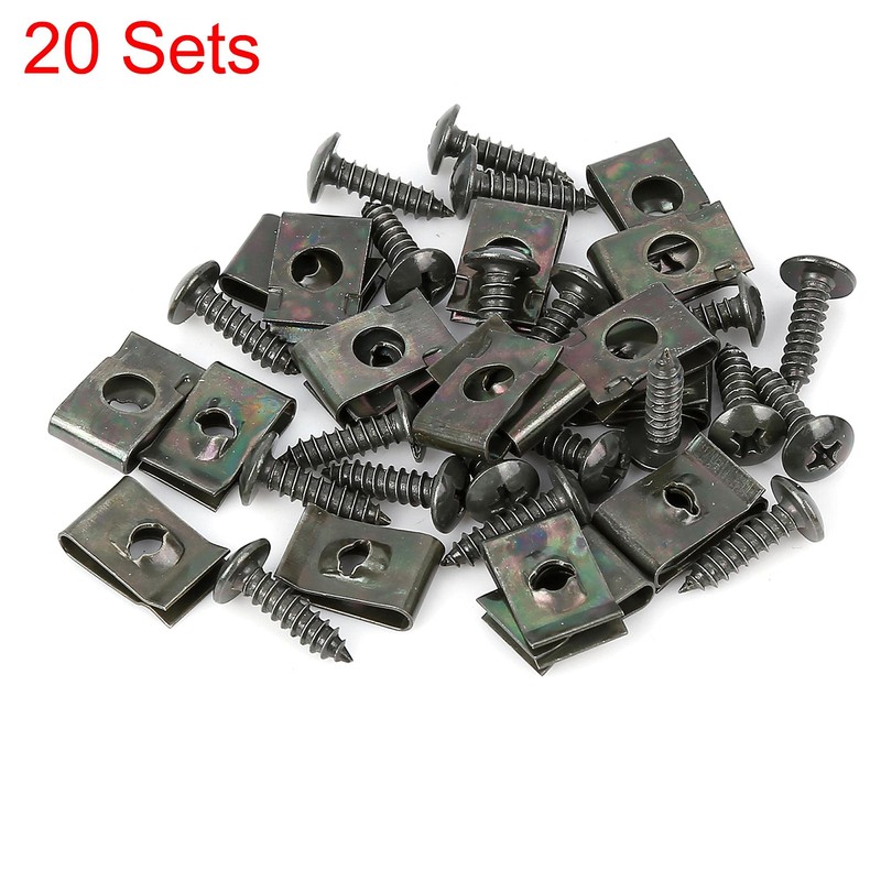 X AUTOHAUX 20 Sets 4.2x16mm Car Clips U Clip Screw