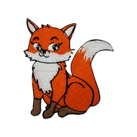 Cute Fox Patch , Animal Patch, Fox Patch, Cartoon Patch New, Applique, Kids Rhymes Patch Embroidered Iron on Sew on Patch Badge for Clothes etc. 7.5x6.5cm