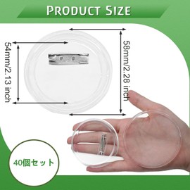 koundeneko Button Badge with Safety Pin, Transparent Badge, Acrylic, Photo Badge, Pin Badge, Easy, Make Can Badge, No Glue Required, Handmade Kit, DIY, Handmade, Pushing Can Batch