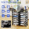 Simple Trending Rolling File Storage Cart, 15-Tier Metal Desk File