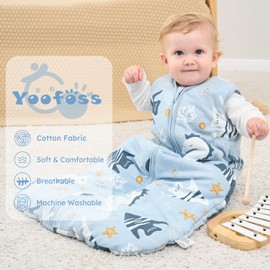 Yoofoss Yoofoss Baby Sleep Sack 6-12 Months, TOG 2.5 Baby Wearable Blanket with 2-Way Zipper, 100% Organic Cotton Fabric Winter Newborn Sleeping Sack, Warm Soft Comfy