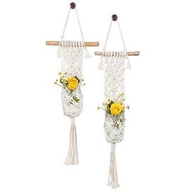 SOLID OAK MACRAME PLNT HNGR KT TWO MINIS, us:one size