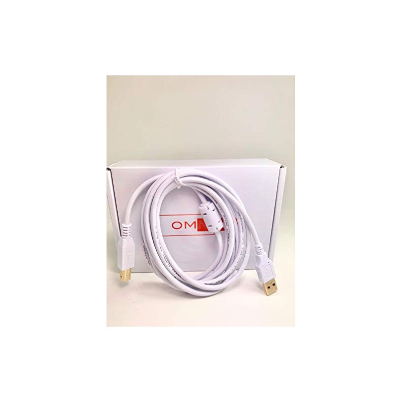 OMNIHIL 8FT-White USB Cable Compatible with Alto Professional UI-1 Audio-USB