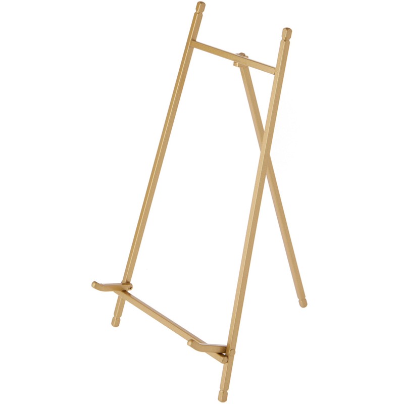 Bard's Satin Gold-toned Metal Easel, 12" H x 7" W