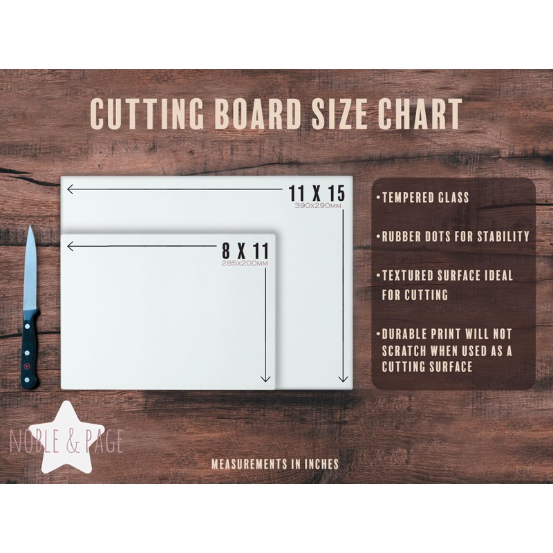 Noble & Page - Tempered Glass Cutting Board - 285x200mm