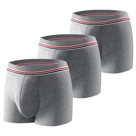 Carer Pack of 3 Men's Boxer Shorts for Incontinence, Washable Incontinence Pants Men Cotton with 80 ml Absorbent Pad Stores Urine Prevents Blister Leaks for Light Incontinence Grey M