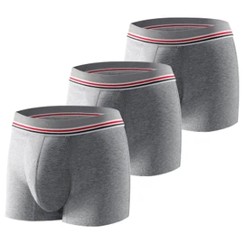 Carer Pack of 3 Men's Boxer Shorts for Incontinence, Washable Incontinence Pants Men Cotton with 80 ml Absorbent Pad Stores Urine Prevents Blister Leaks for Light Incontinence Grey M