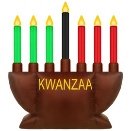 Liliful Kwanzaa Menorah Inflatable Decoration 8ft African Heritage Inflatable Outdoor Yard Decoration Kwanzaa Kinara Candles Blow Up Signs for Kwanzaa Party Church Home Garden Lawn Patio
