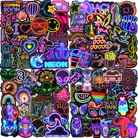 Stickers 200 Pcs Cool Neon Graffiti Sticker Pack, Stickers for Children Adults Teens, Waterproof Vinyl Stickers for Laptop Phone MacBook Scooter Scrapbook Journal Planner Skateboard Guitar Book etc